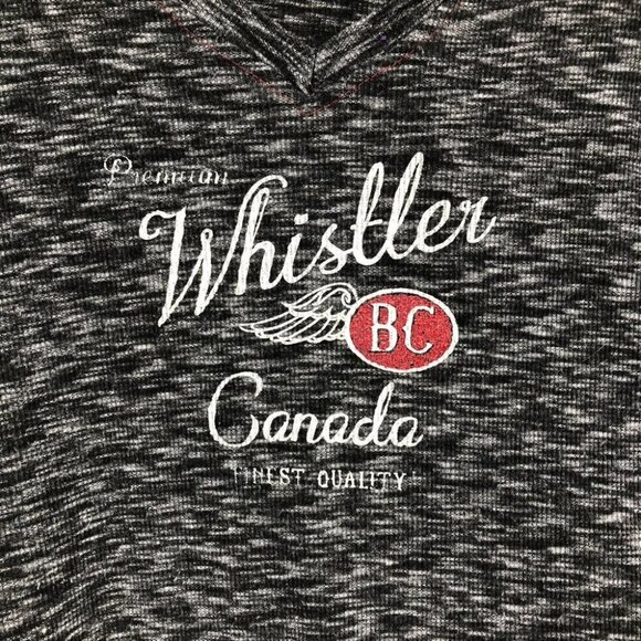 Premium 51 Grey Heathered Long Sleeve  Light Weight "Whistler" Print Hoodie M - Picture 5 of 7